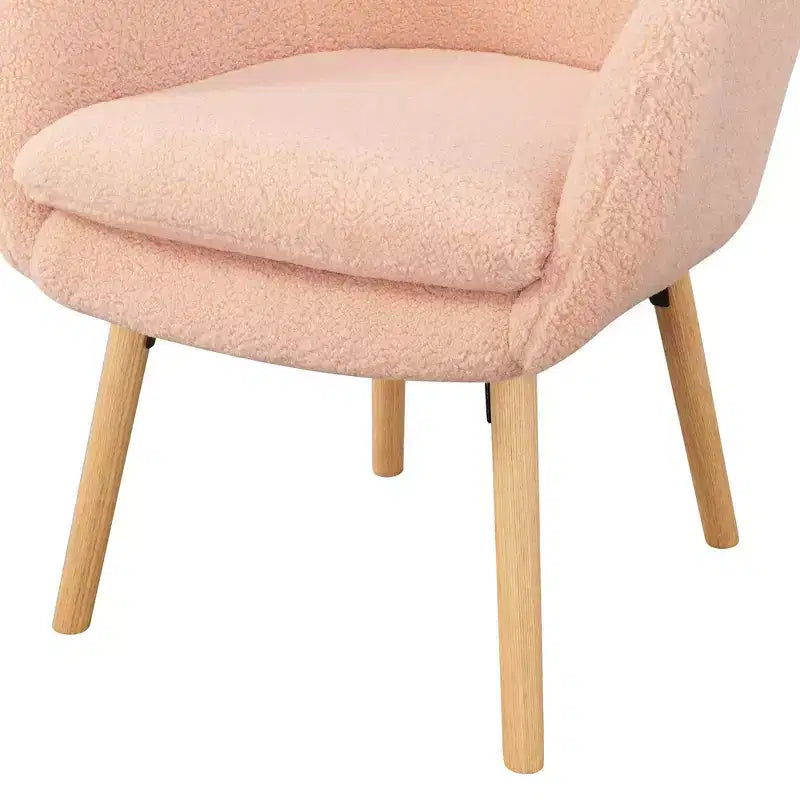 Wingback Faux Shearling Accent Armchair