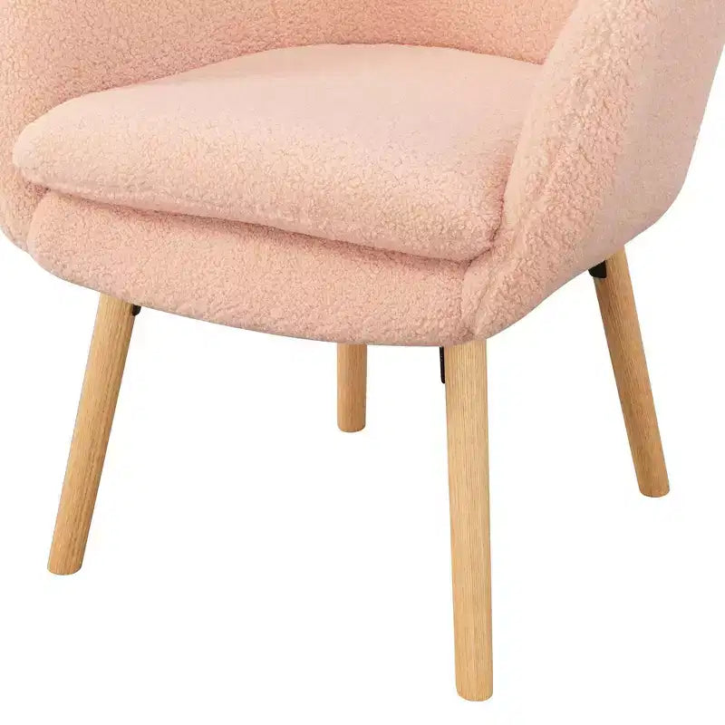 Wingback Faux Shearling Accent Armchair