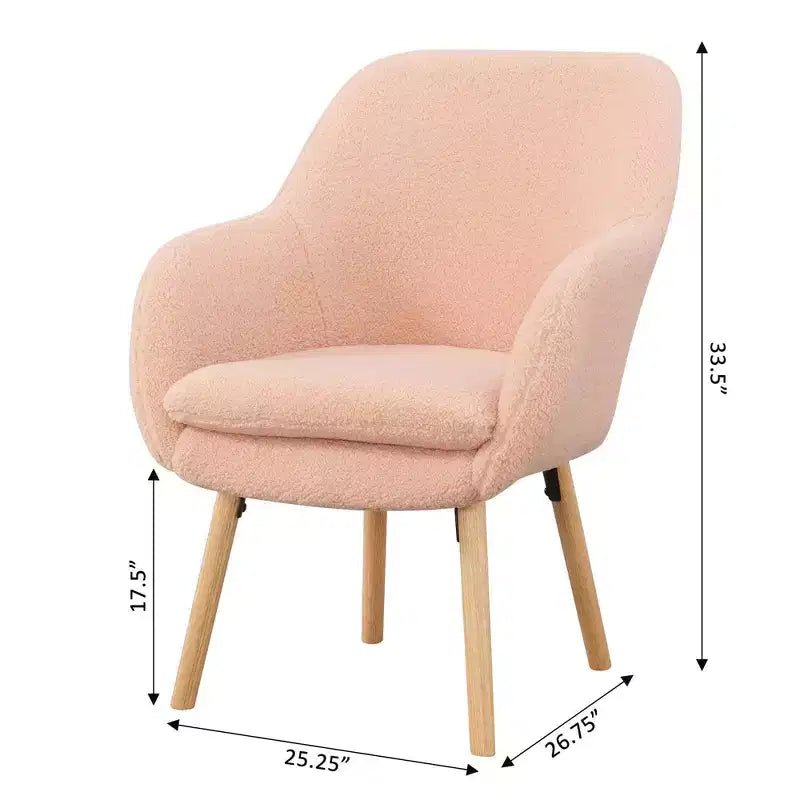 Wingback Faux Shearling Accent Armchair