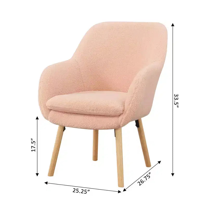 Wingback Faux Shearling Accent Armchair