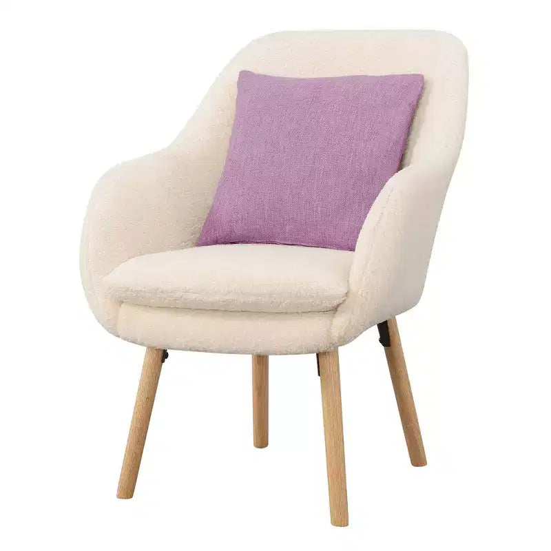 Wingback Faux Shearling Accent Armchair