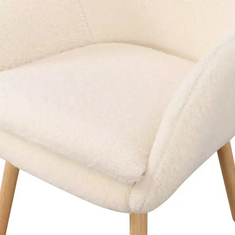 Wingback Faux Shearling Accent Armchair