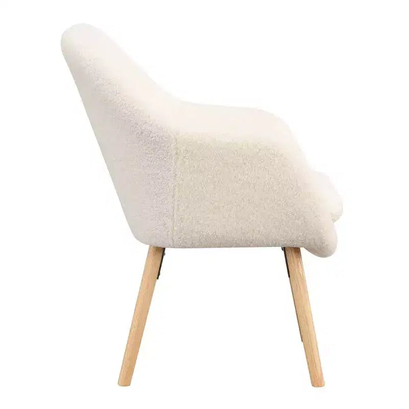 Wingback Faux Shearling Accent Armchair