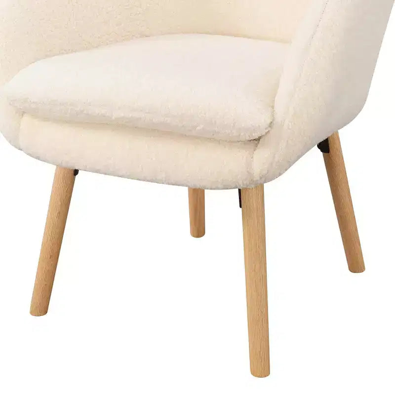 Wingback Faux Shearling Accent Armchair