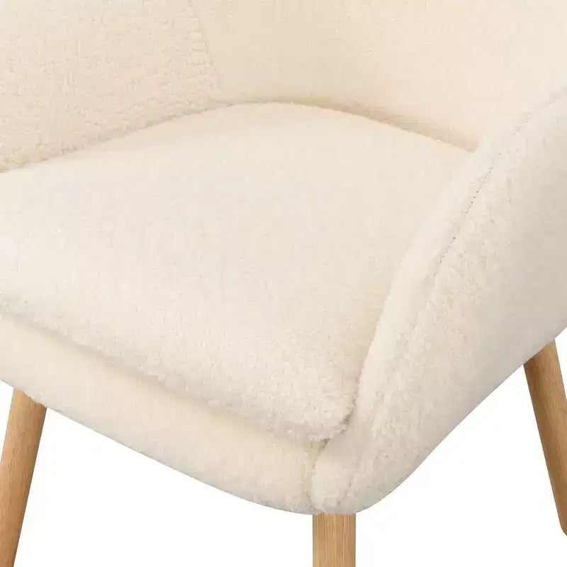 Wingback Faux Shearling Accent Armchair