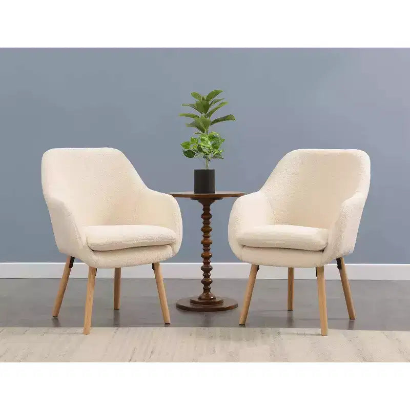 Wingback Faux Shearling Accent Armchair