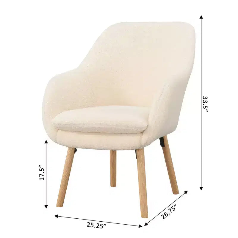 Wingback Faux Shearling Accent Armchair