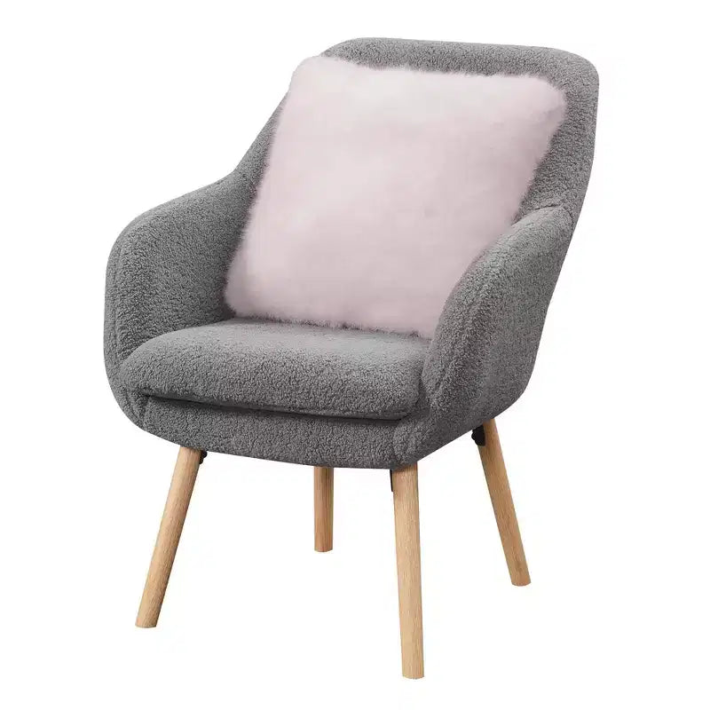 Wingback Faux Shearling Accent Armchair