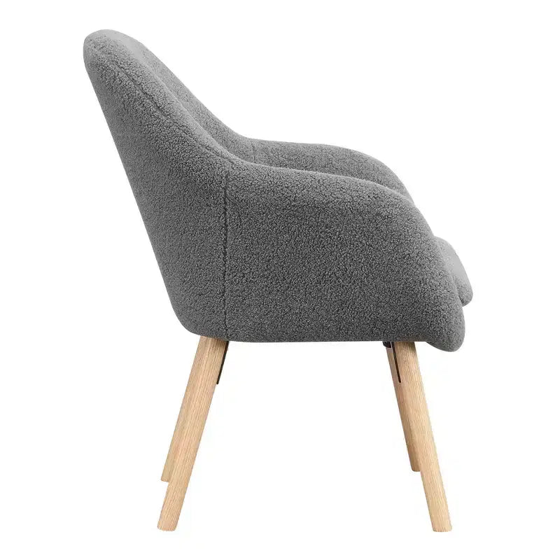 Wingback Faux Shearling Accent Armchair