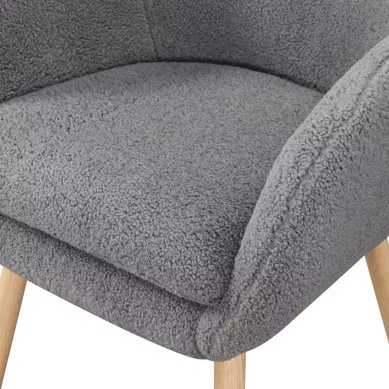 Wingback Faux Shearling Accent Armchair
