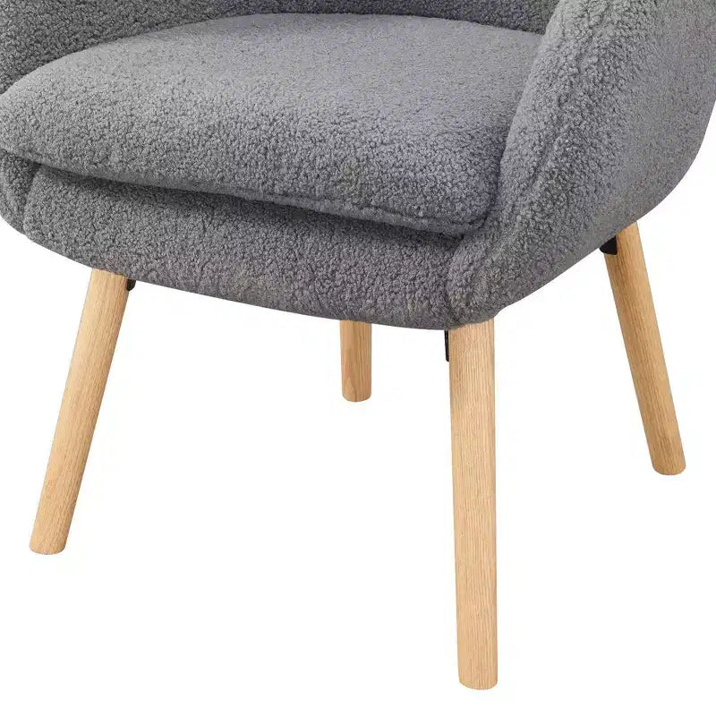 Wingback Faux Shearling Accent Armchair