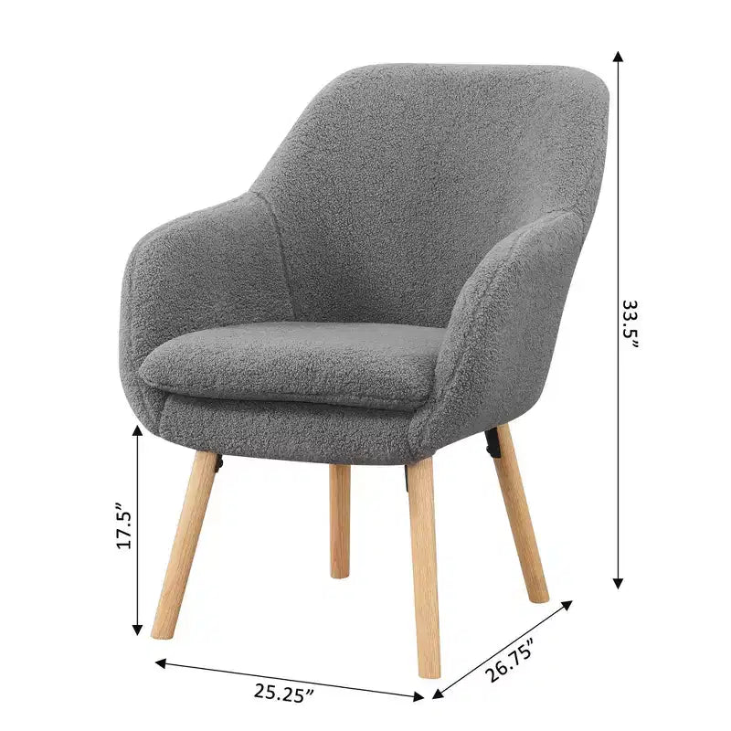 Wingback Faux Shearling Accent Armchair