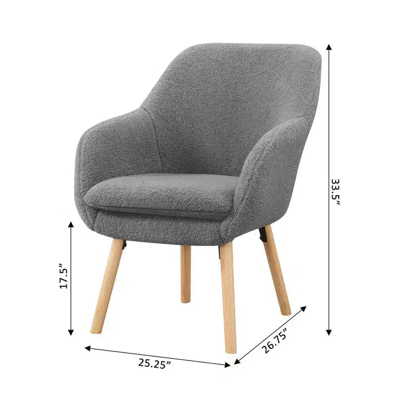 Wingback Faux Shearling Accent Armchair
