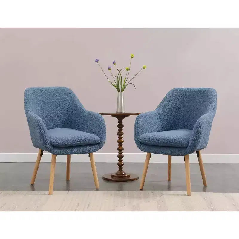 Wingback Faux Shearling Accent Armchair