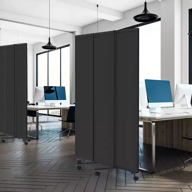 Three-Panel Trifold Acoustic Room Divider Screen (71 x 65)