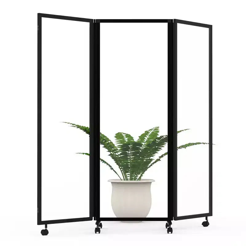 Three-Panel Trifold Acoustic Room Divider Screen (71 x 65)