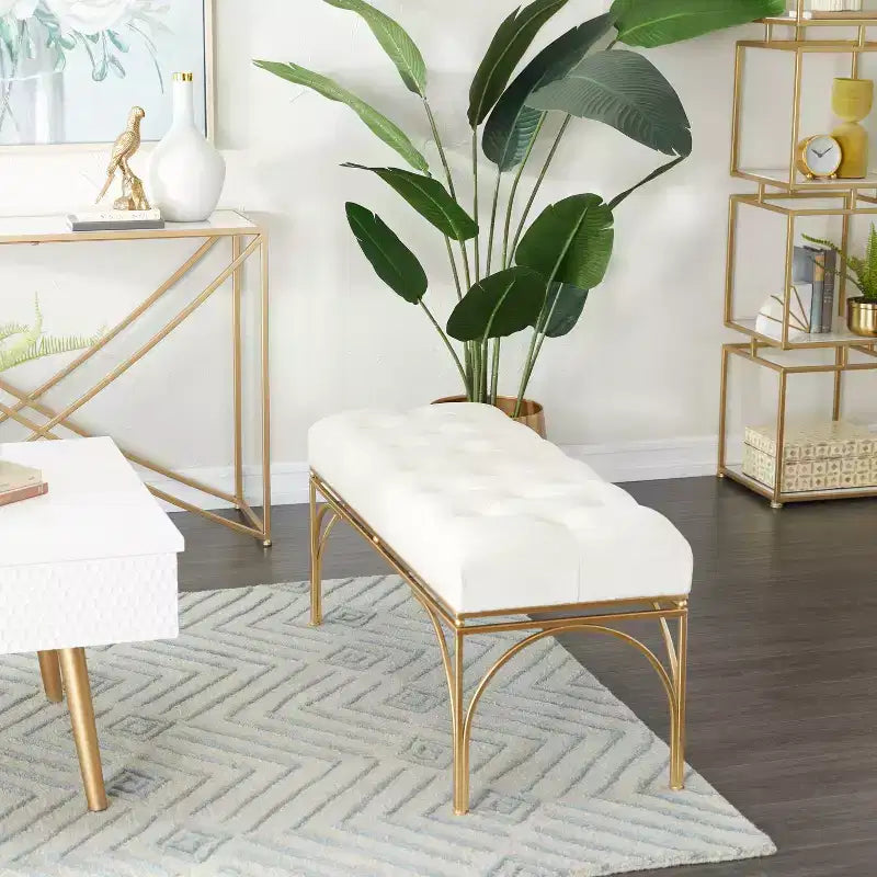 Rectangular Glam Velvet Bench