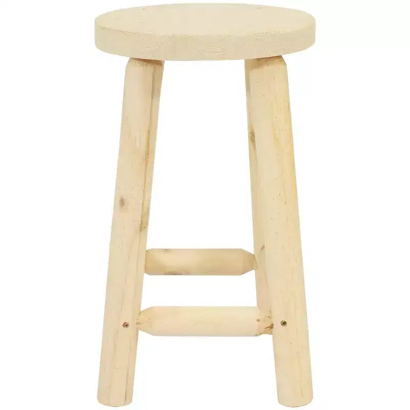 Unfinished Wood Round Top Counter-Height Stool - Fir Wood - 24"
