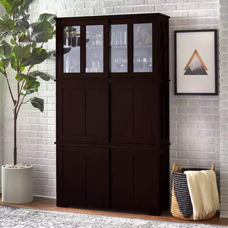 Modular Design Stackable Cabinet with Sliding Doors