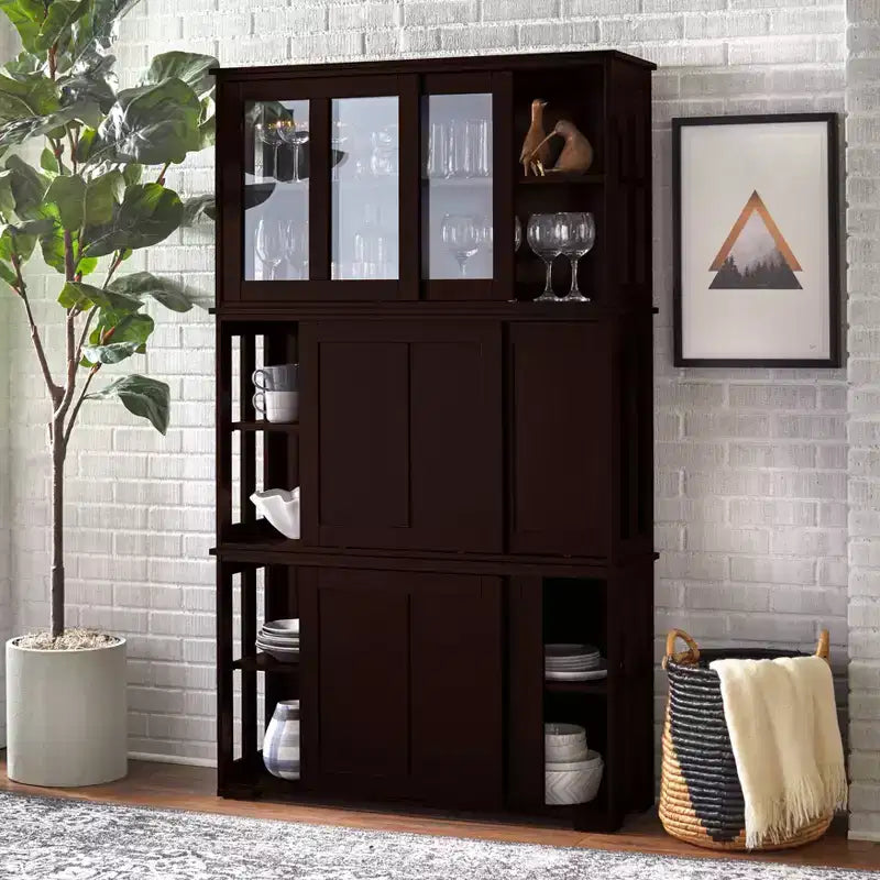 Modular Design Stackable Cabinet with Sliding Doors
