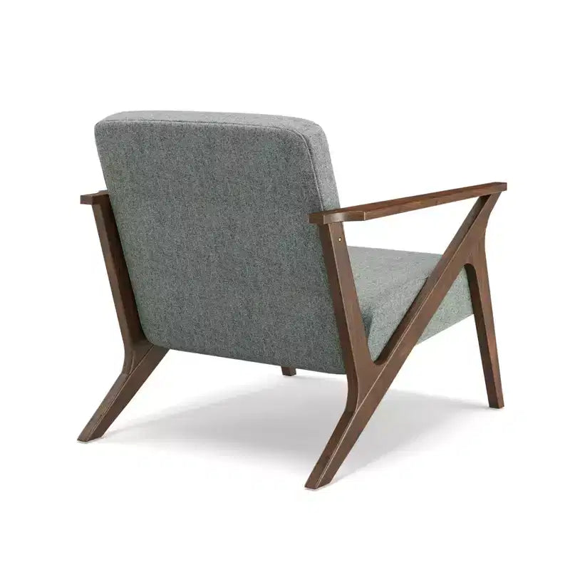 30" Wide Mid-Century Modern Wood Frame Upholstered Accent Chair