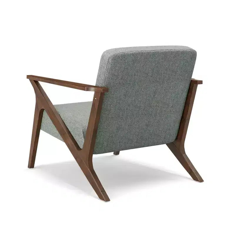 30" Wide Mid-Century Modern Wood Frame Upholstered Accent Chair
