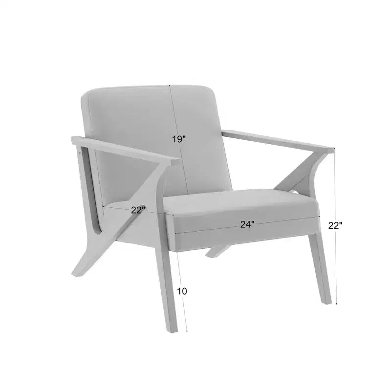 30" Wide Mid-Century Modern Wood Frame Upholstered Accent Chair