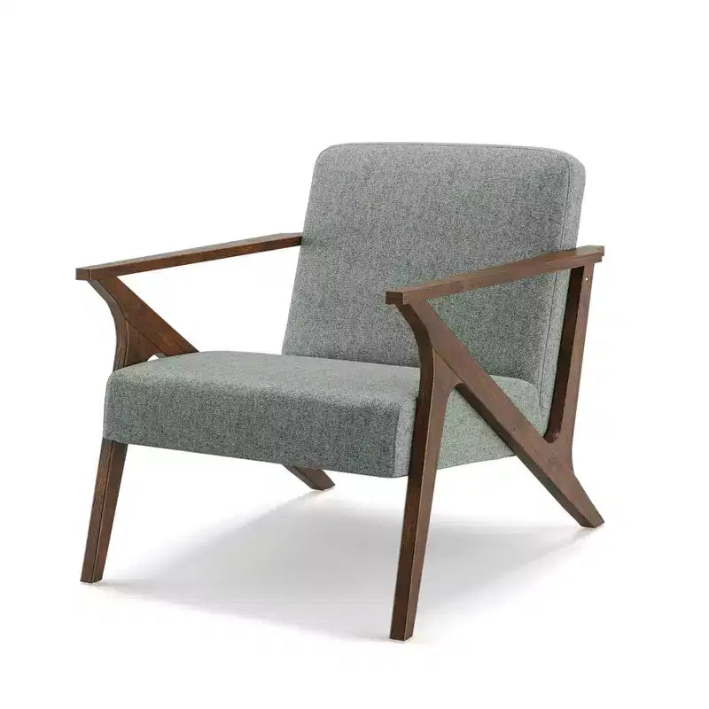 30" Wide Mid-Century Modern Wood Frame Upholstered Accent Chair