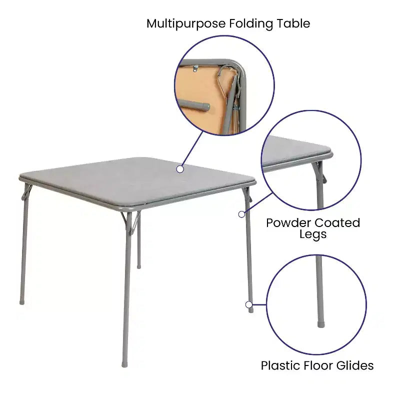 Foldable Card Table with Vinyl Table Top - Game Table - Portable Table