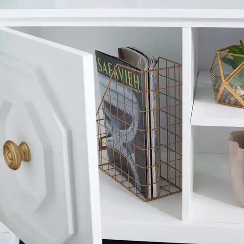 2-Door 1-Shelf Media Stand, White