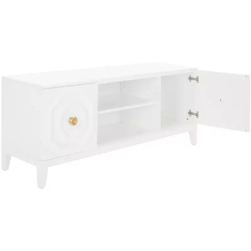 2-Door 1-Shelf Media Stand, White